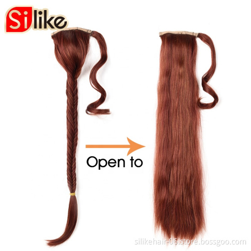 24" Long Fishtail Braids Claw Jaw Clip In Plait Fishtail Ponytail synthetic hair ponytails ponytail hair extensions ponytail
